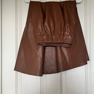 Faux Leather A-Line Skirt